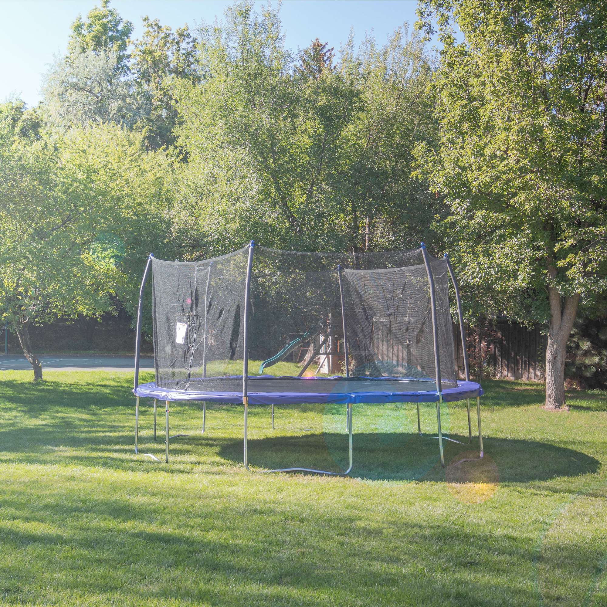 Skywalker Trampolines 16 Round Trampoline With Enclosure Blue Wayfair